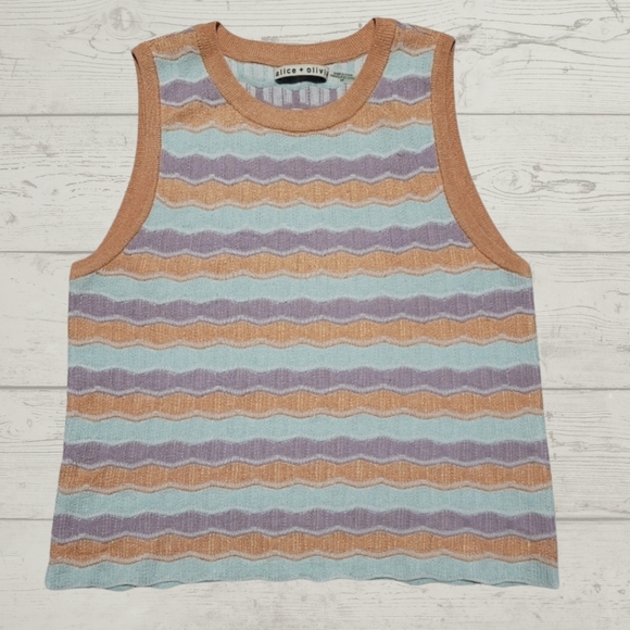 Alice + Olivia Antonella Pastel Knit Tank Top - Picture 2 of 8